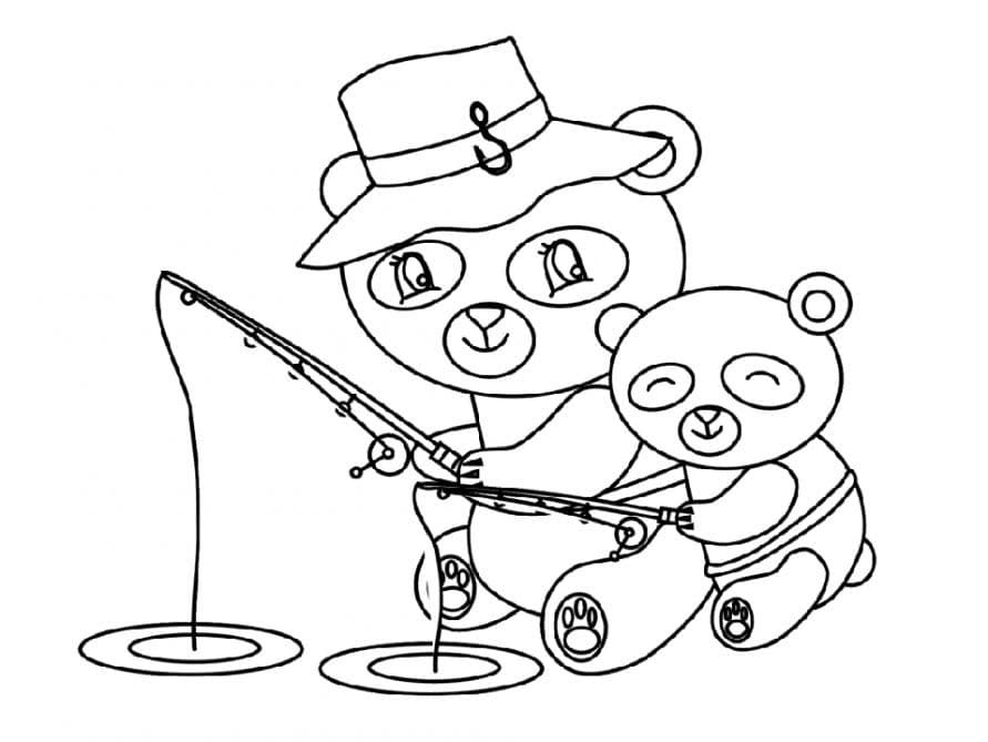 Две панды на рыбалке