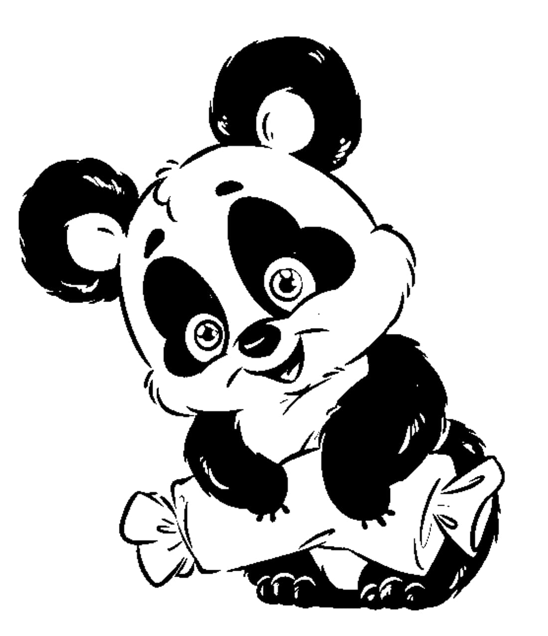 Красивая панда с конфеткой