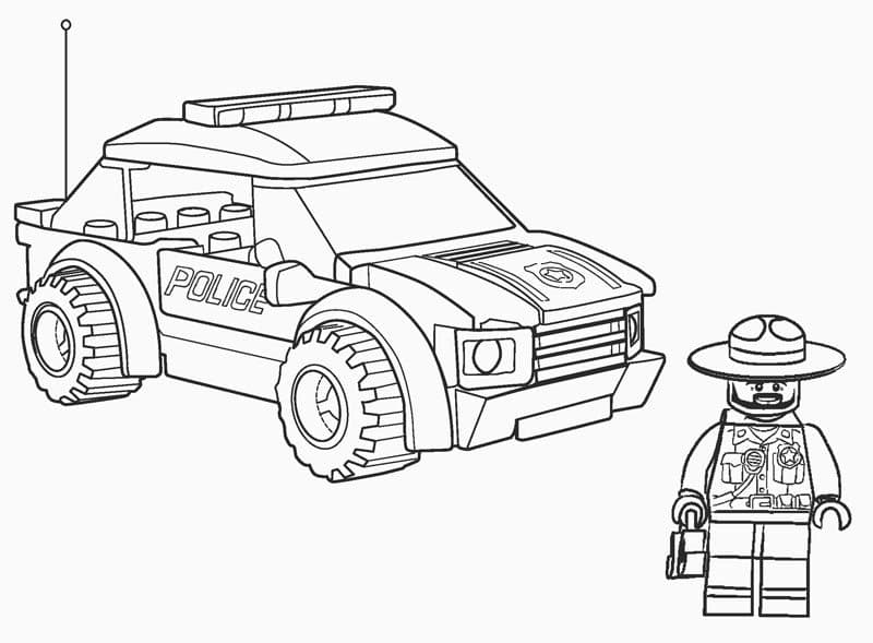Машина полиции и полицейский Лего