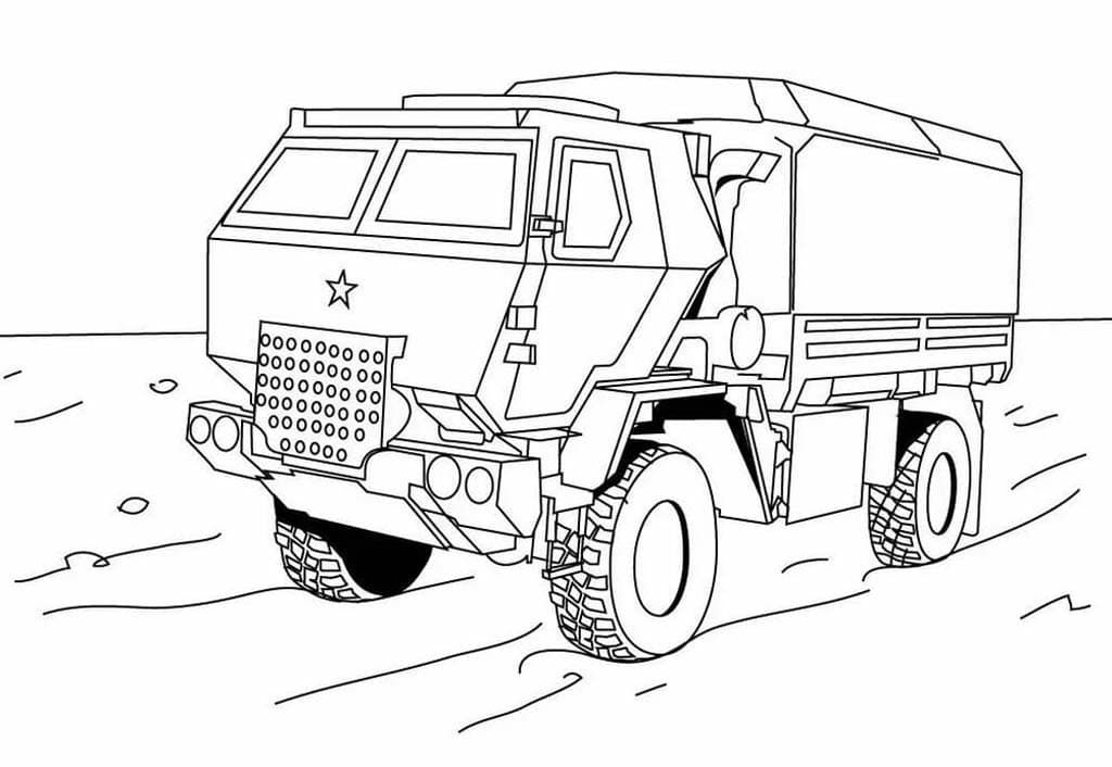 Военный автомобиль раскраска