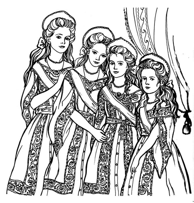 Сестрицы в платьях