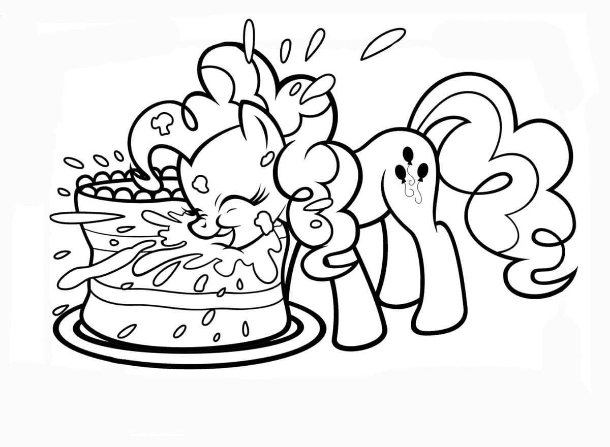 Пинки Пай кушает торт