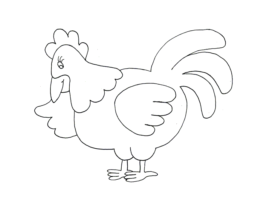 Раскраска курицы для детей - картинка куры для печати