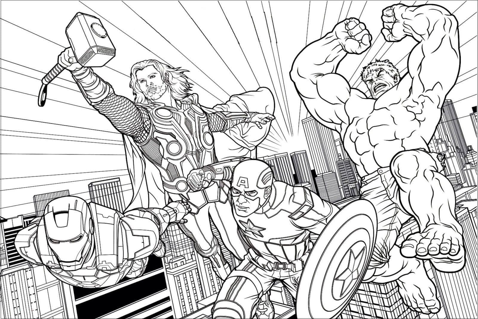 Железный человек, Тор, Капитан Америка и Халк восстали против злодеев