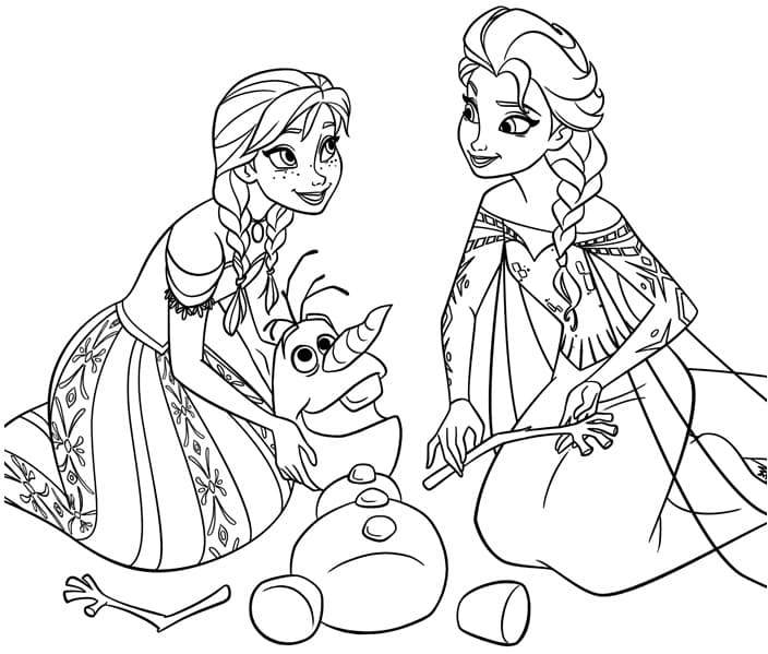 Эльза и Анна раскраска для ребенка