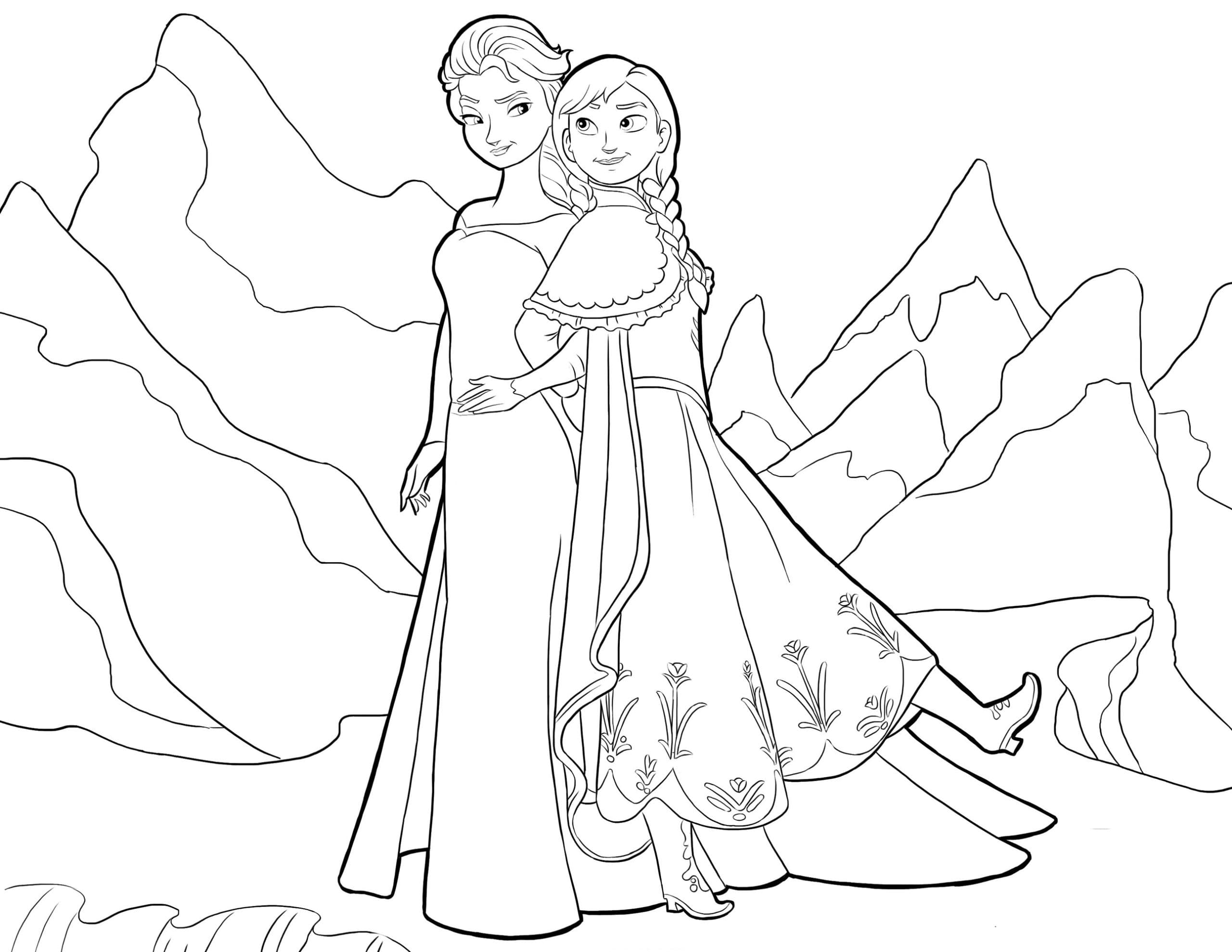 Эльза и Анна в горах