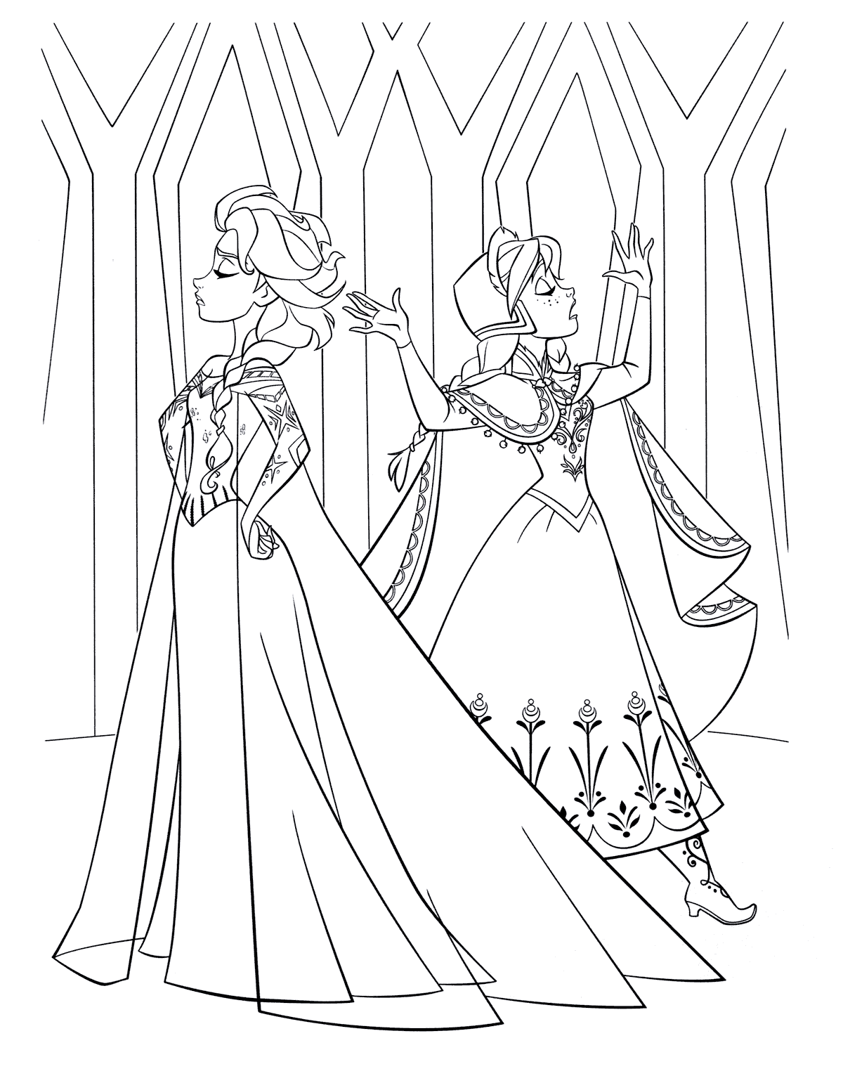Эльза и Анна в замке