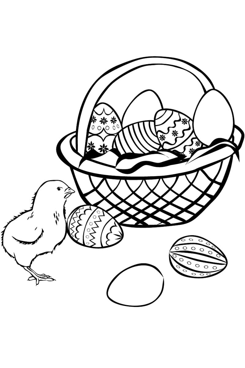 Цыпленок и яйца раскраска детская