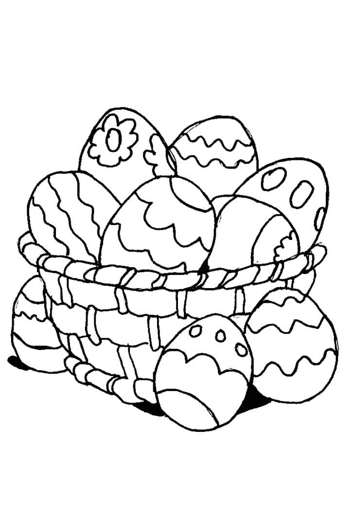 Яйца пасхальные в тарелке