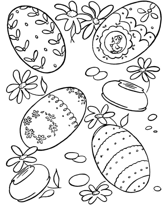 Яйца с узорами и цветами