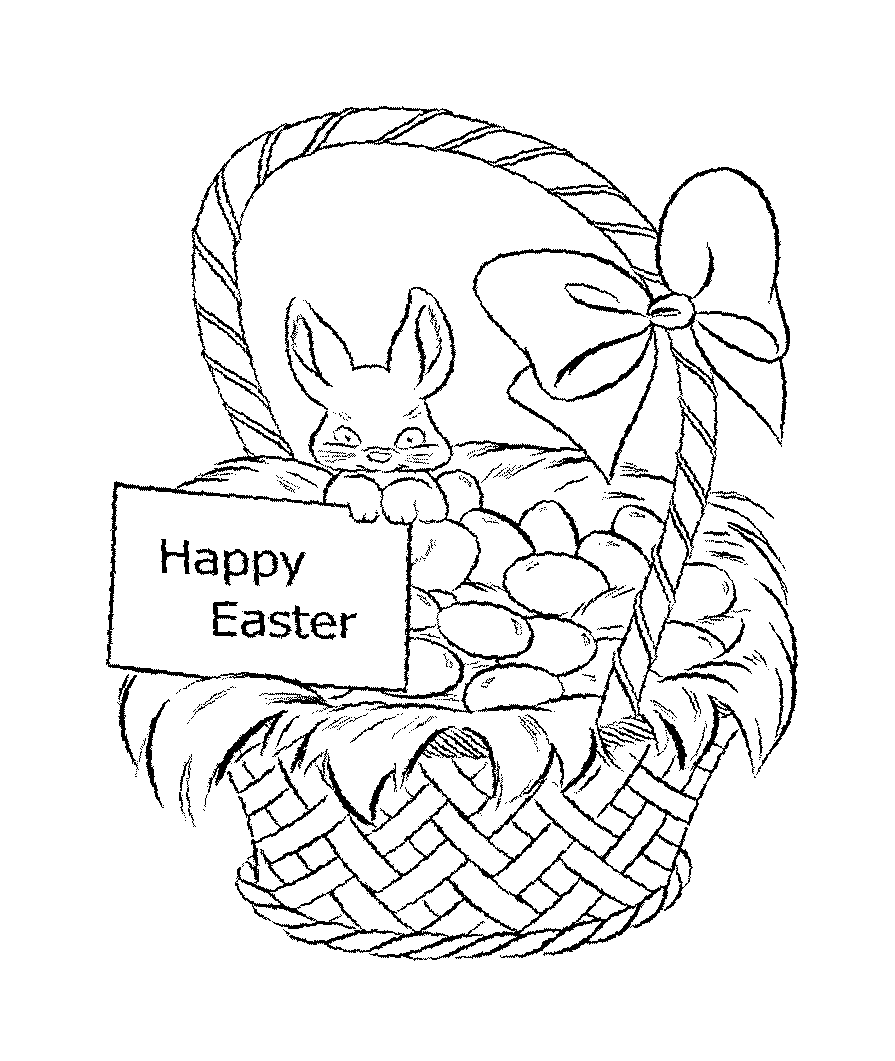 Зайчик в лукошке с яйцами