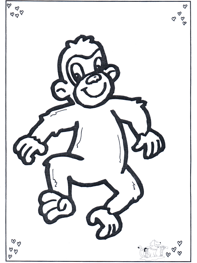 Маленькая обезьяна детская раскраска
