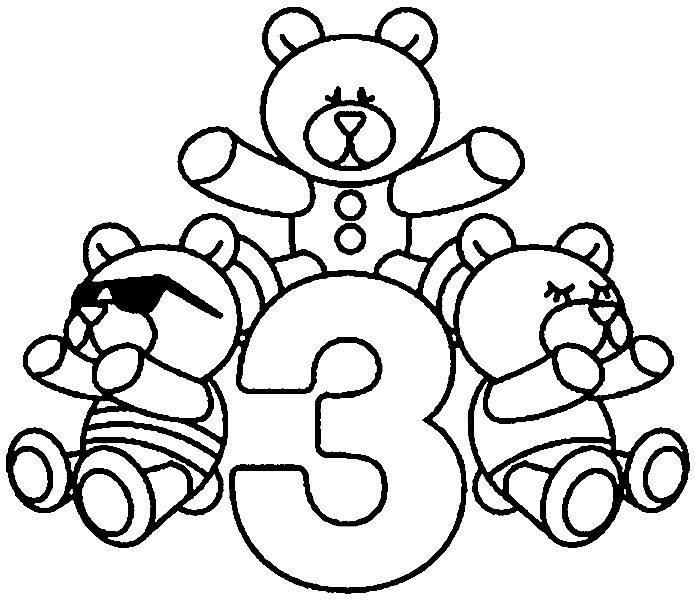 Раскраска 3 медведя