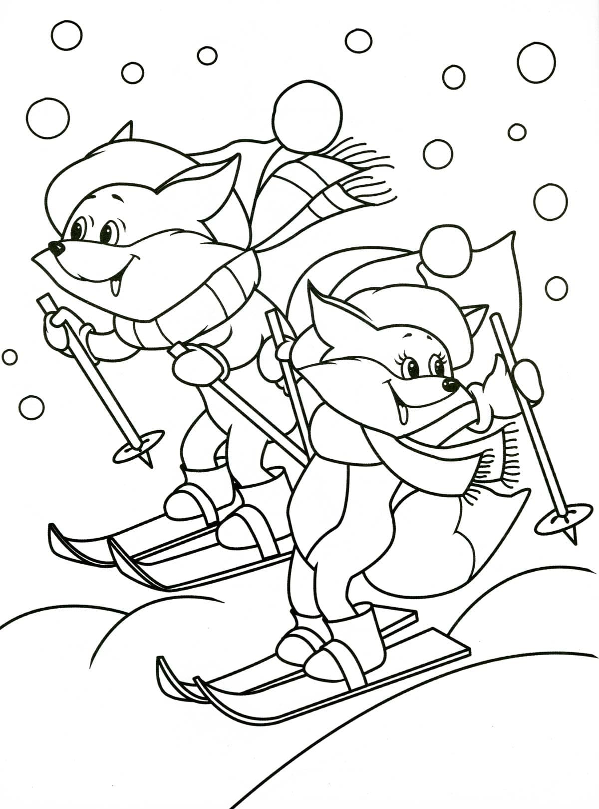 Лисички на лыжах