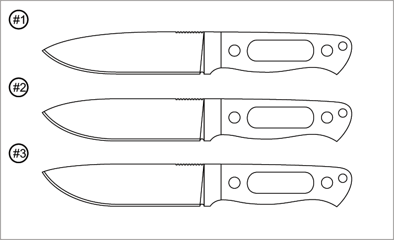 Три ножа трафарет