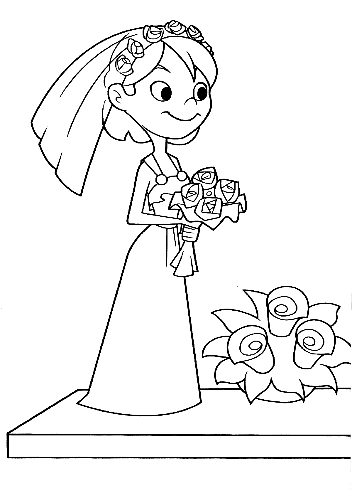 Маленькая невеста с цветами