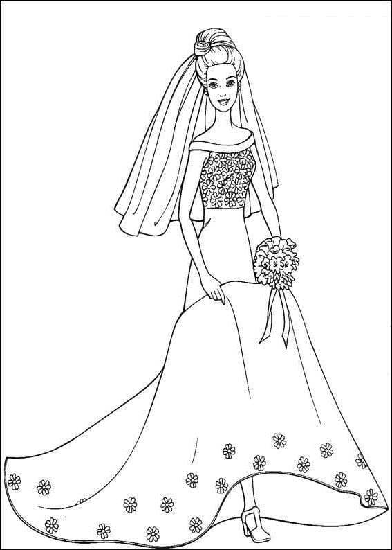 Невеста в платье и туфлях