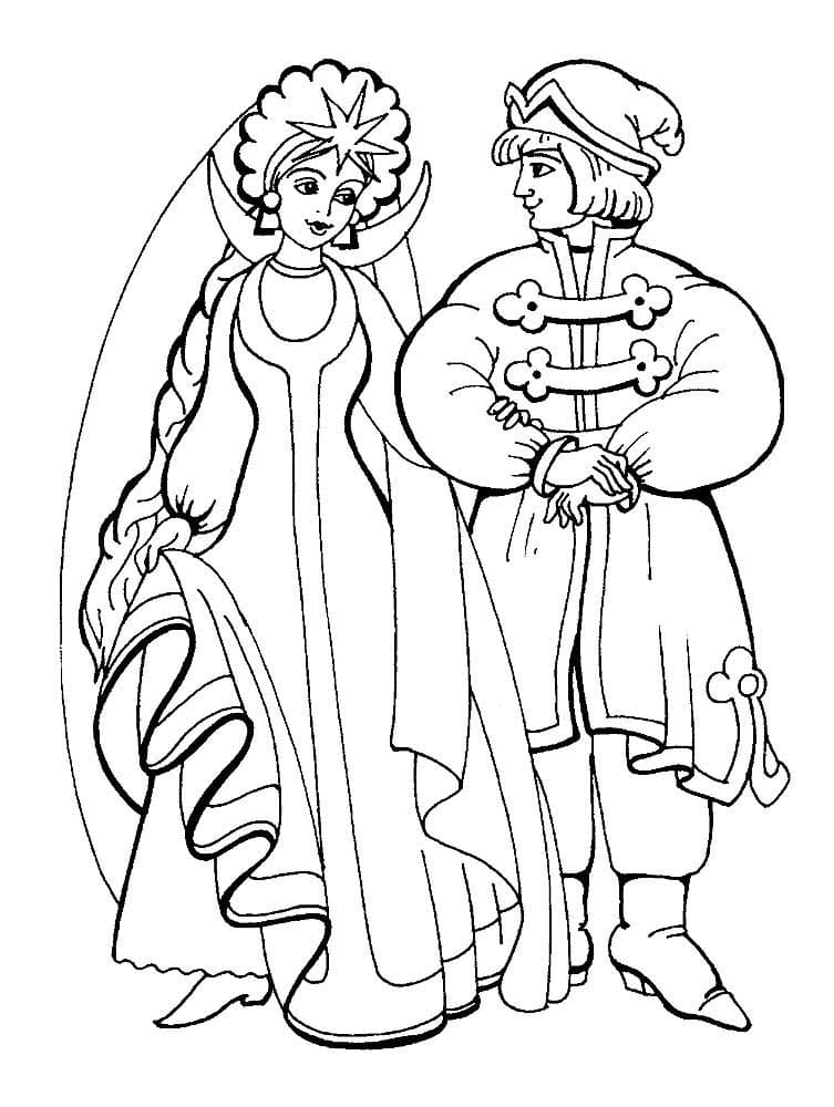 Принц с принцессой раскраска детская