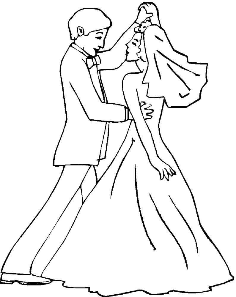 Свадебный танец раскраска
