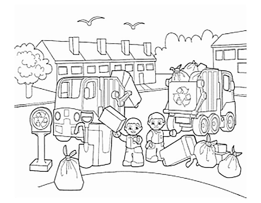 Дети убирают мусор