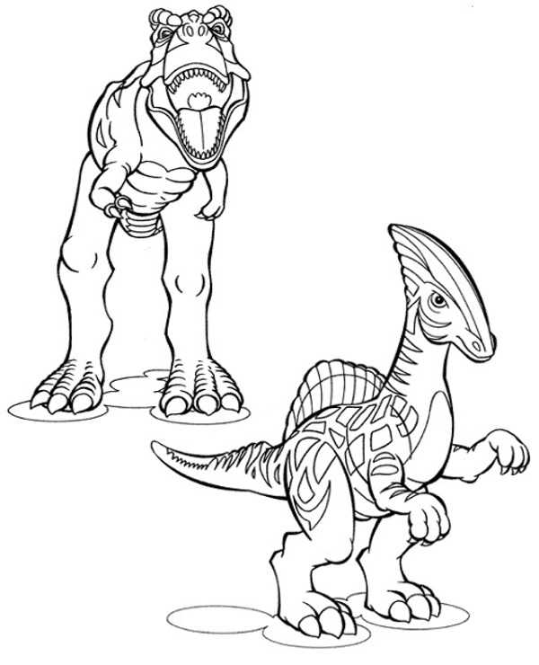 Два динозавра Лего Раскраска