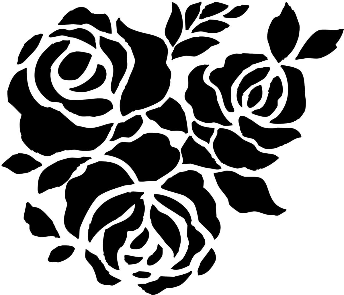 Три розы трафарет для вырезания