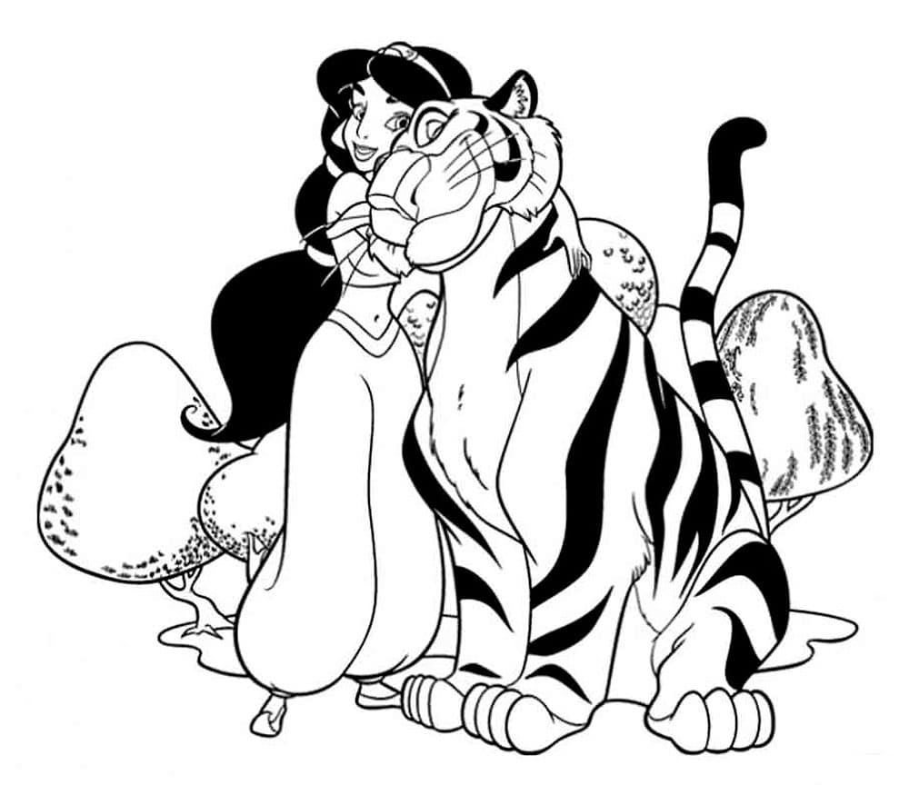 Принцесса обнимает тигра