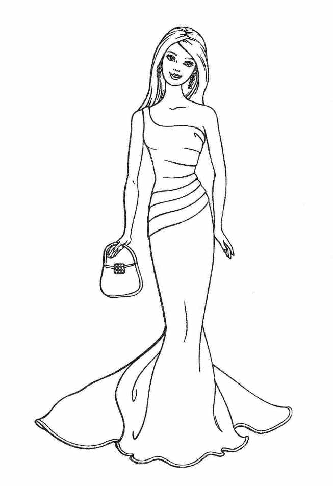 Девушка в платье с сумочкой