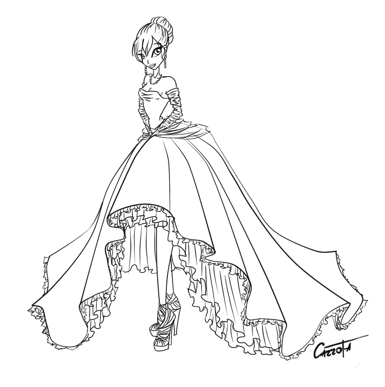 Девушка в шикарном платье