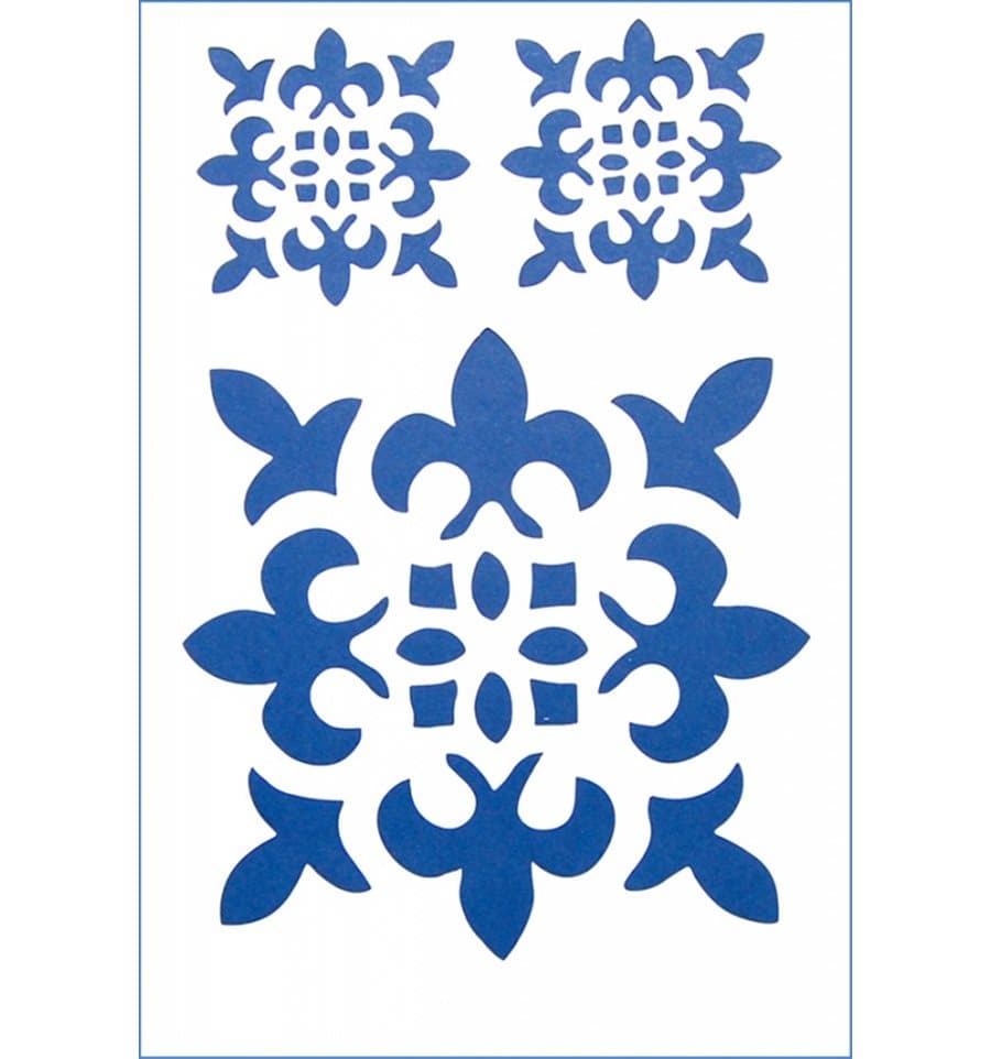 Синий трафарет орнамент