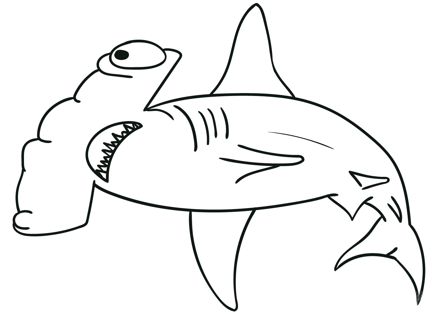 Раскраски акула для детей 6-7 лет