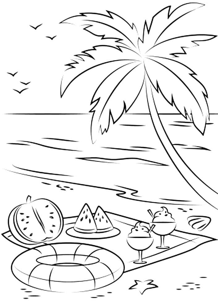 Пальма море и коктейли