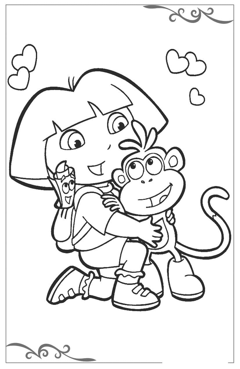 Даша путешественница обнимает обезьяну
