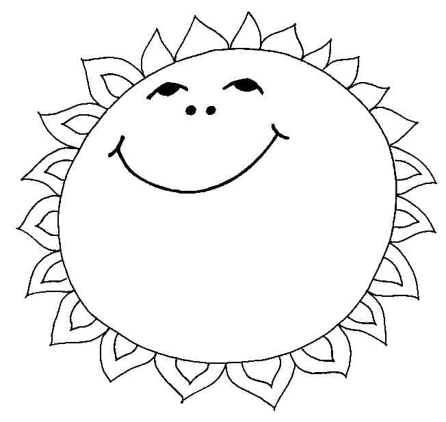 Солнышко детская раскраска