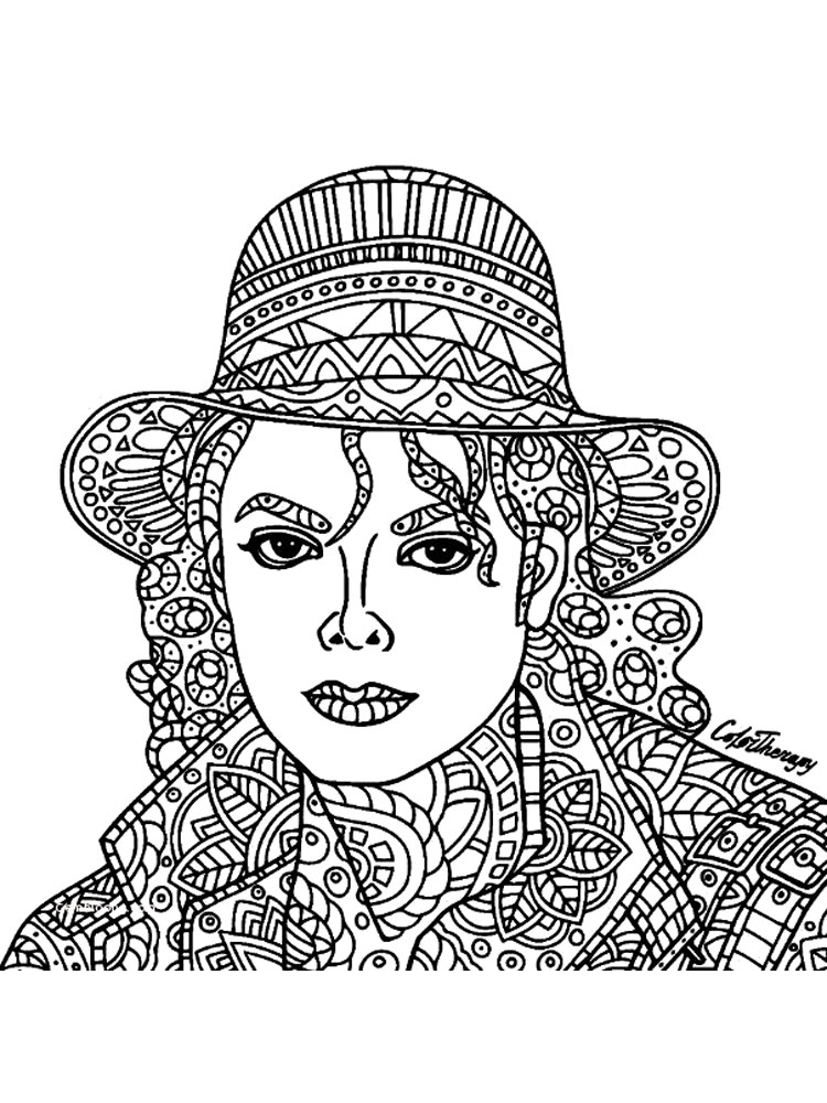 Раскраска-узоры с Майклом Джексоном