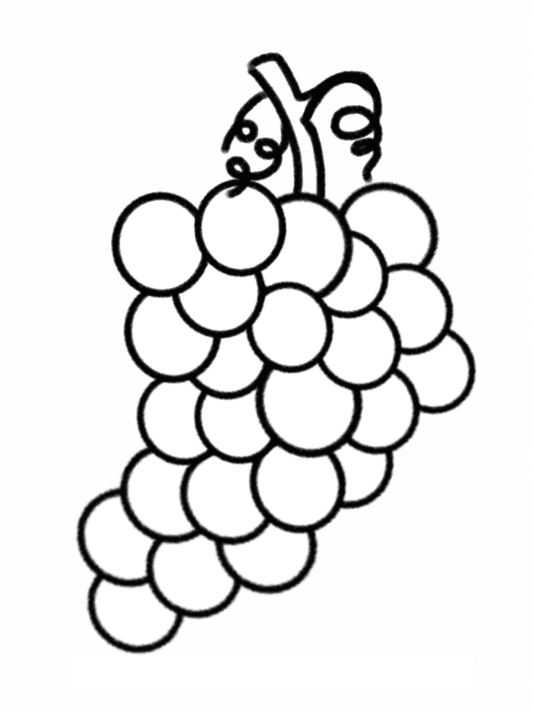 Раскраска гроздь винограда