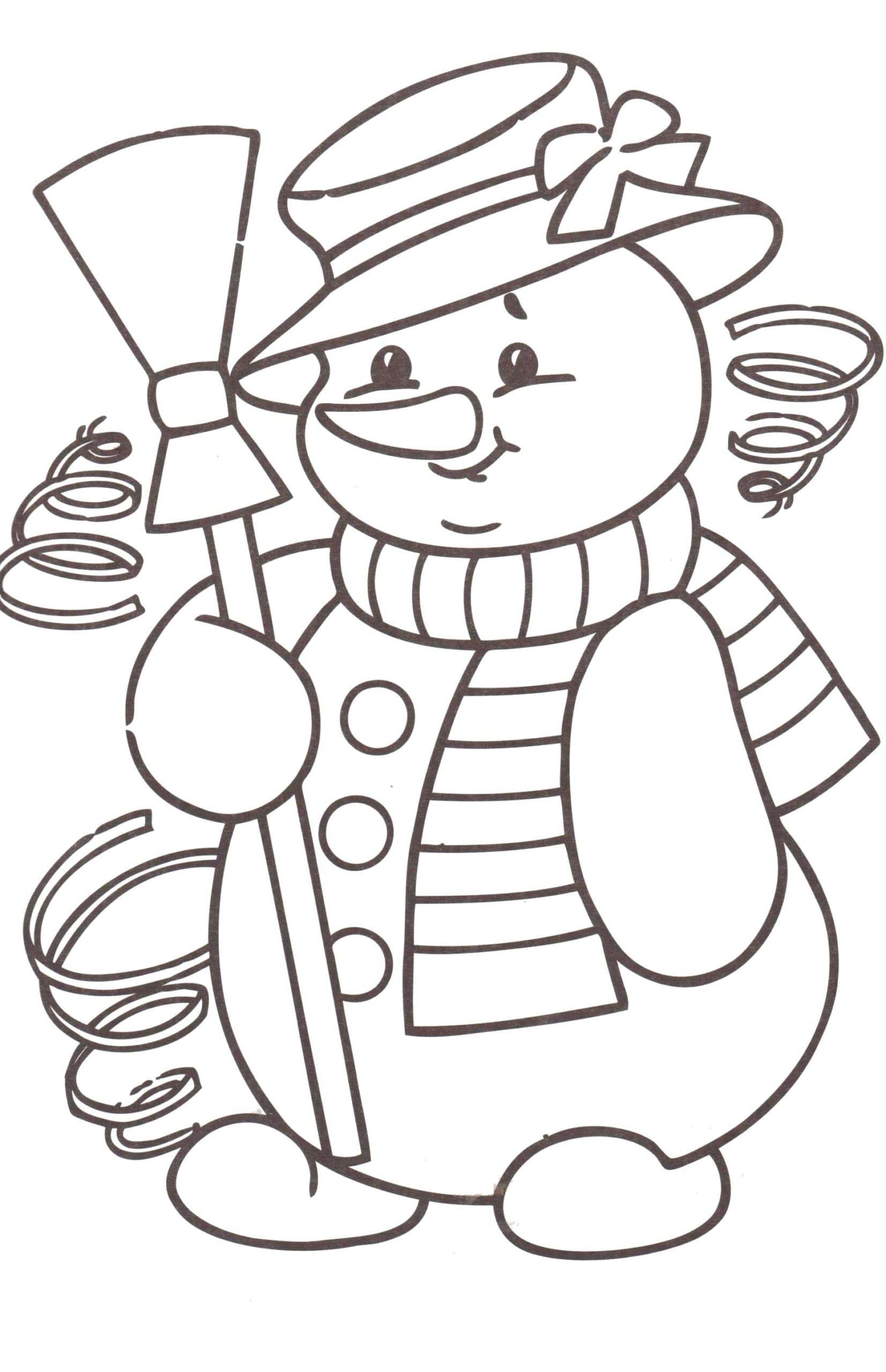 Снеговик в шляпе с бантиком