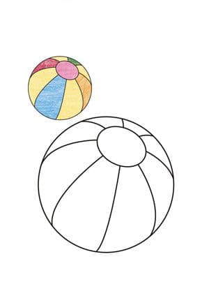 Раскраска мяч с цветным образцом