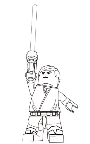 Лего Звездные воины поднимает меч вверх