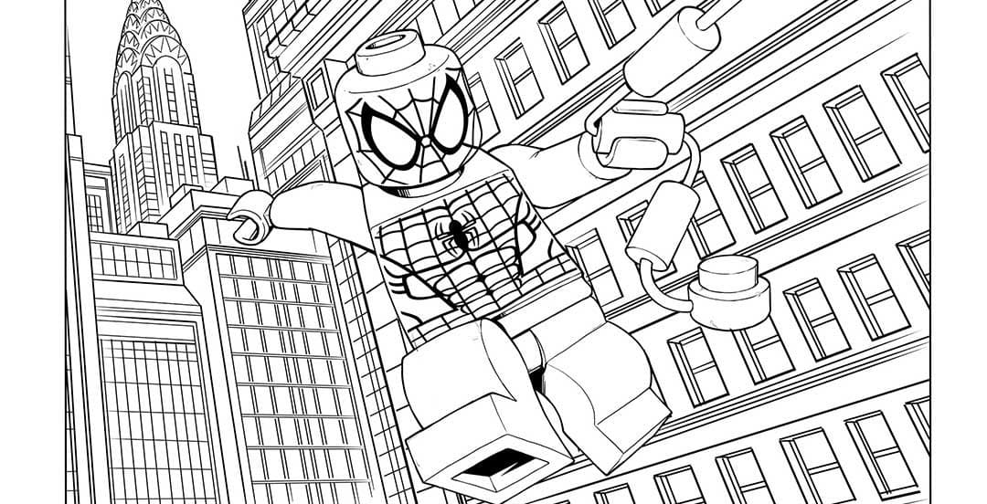 Человек паук лего и здания