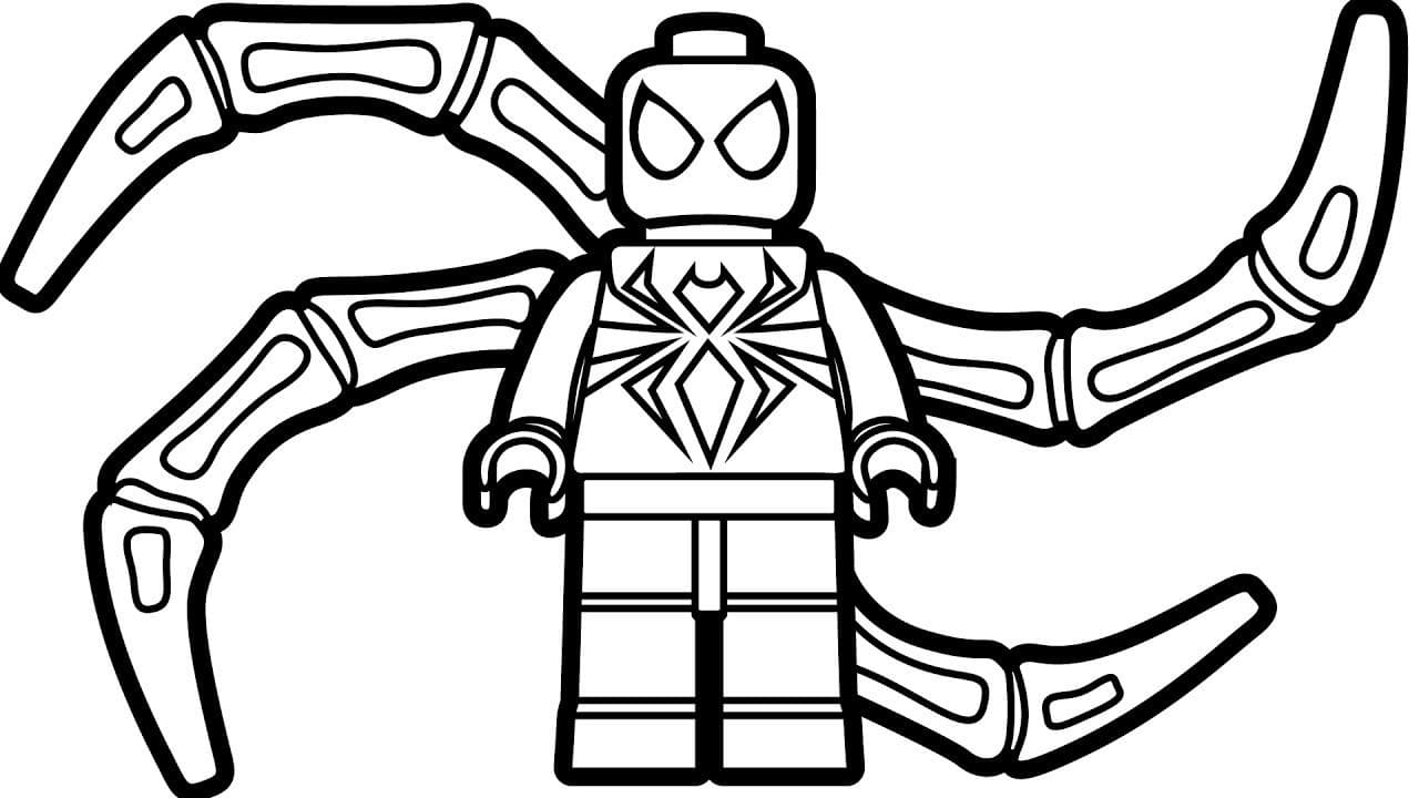 Человек паук лего с паутиной сзади