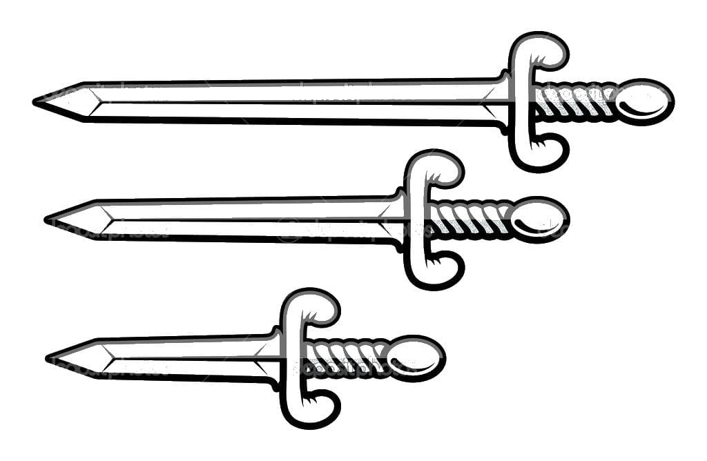 Три меча раскраска