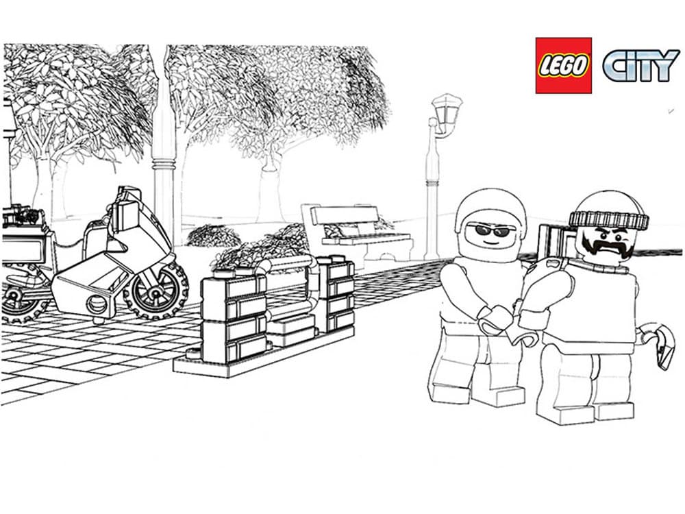 Лего сити два человека раскраска