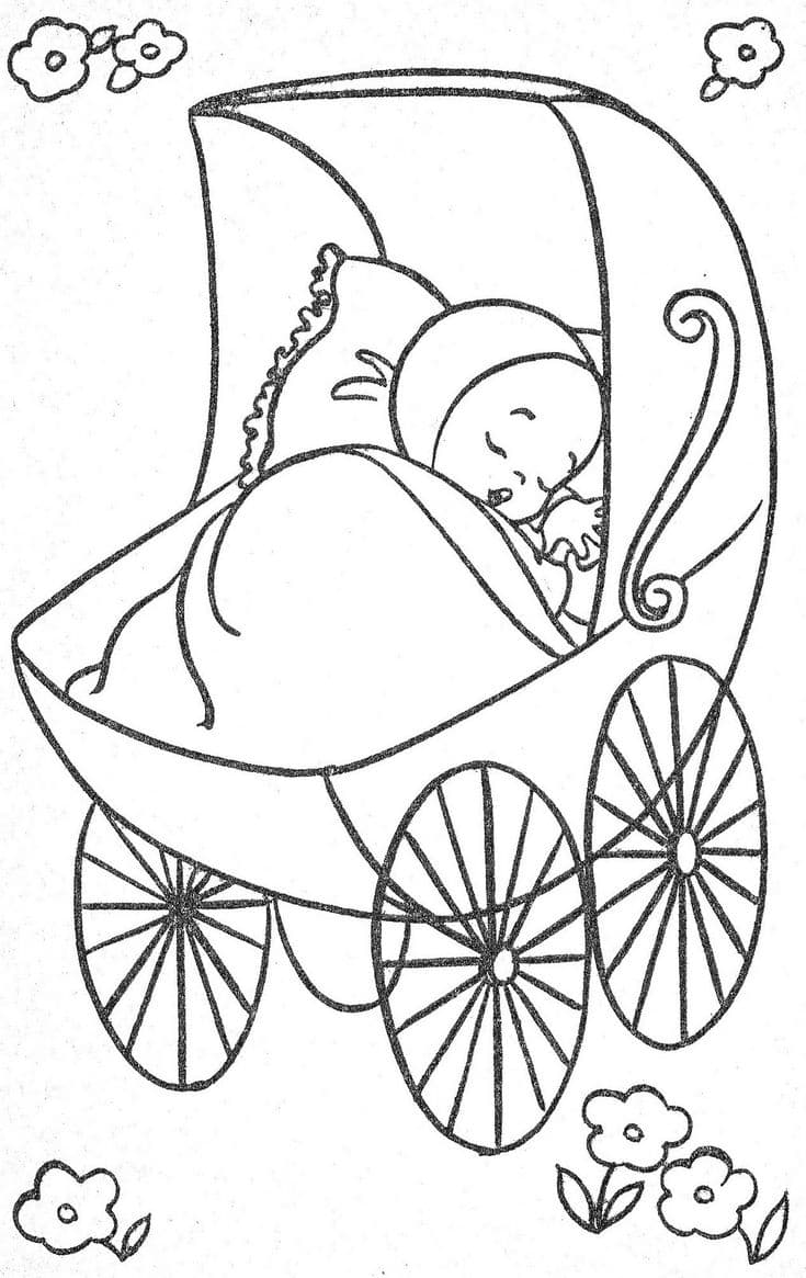 Младенец спит в коляске