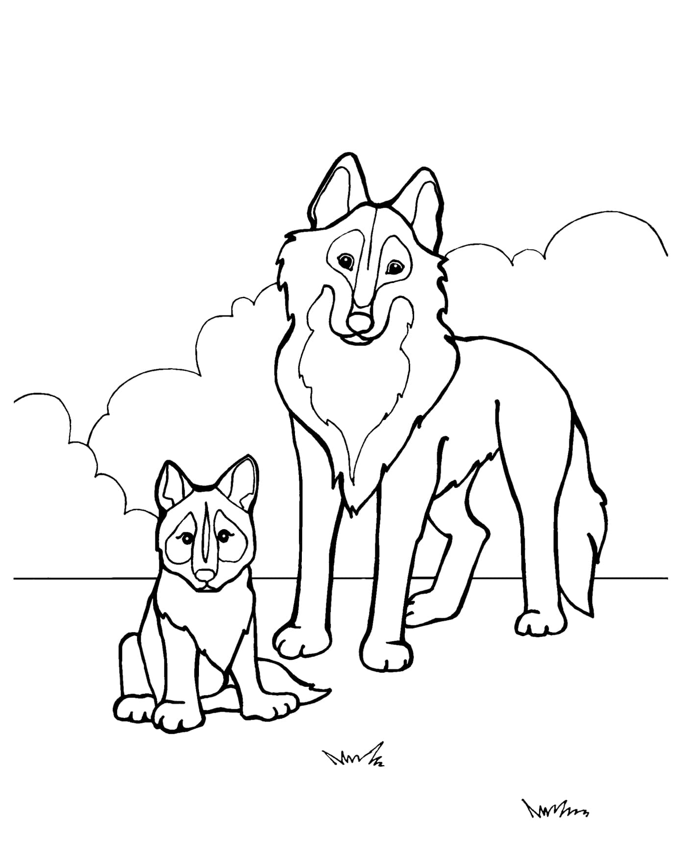 Волк и волчонок