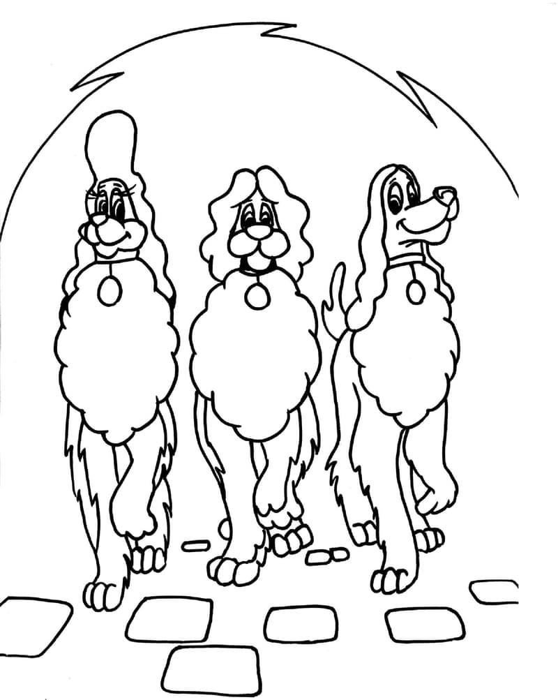 Раскраска Три мушкетера | Раскраски из мультфильма Пес в сапогах