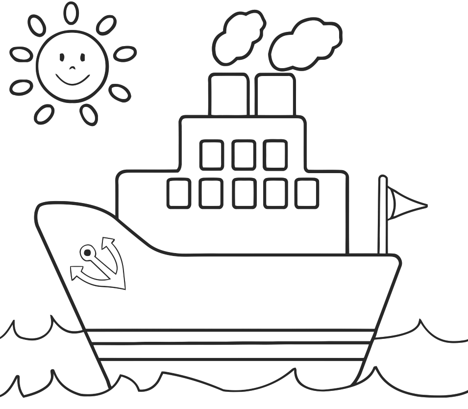 Корабль с изображением якоря