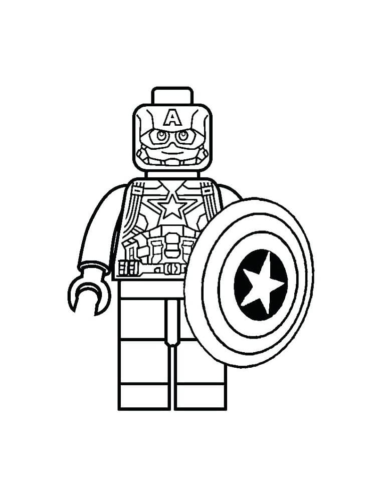 Лего мститель с щитом раскраска