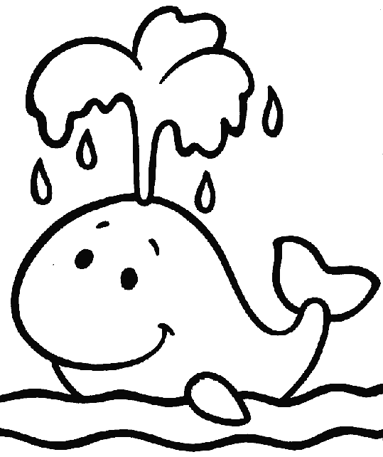 Раскраска кит с фонтаном