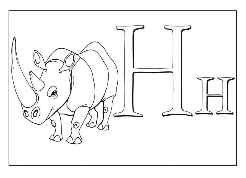 Носорог детская раскраска алфавит